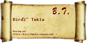 Biró Tekla névjegykártya